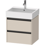 Duravit Ketho.2 Wastafelonderbouwkast - met 2 laden - 58.4x46x54.9cm - met grepen antraciet - taupe supermat SW772539