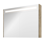 Proline Spiegelkast Premium met geintegreerde LED verlichting, 2 deuren 100x14x74cm Raw oak SW350504
