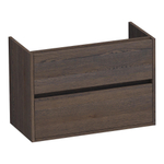 BRAUER Nexxt Small wastafelonderkast 80x39x55cm 2 softclose greeploze lades met 1 sifonuitsparing Hout Black oak SW393237