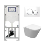 Wiesbaden Vesta Ensemble encastré - compact - 47cm - à fond creux WC suspendu - softclose - quickrelease - sans bride - plan de couverture sigma20 - blanc SW98666