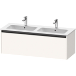 Duravit Ketho.2 Wastafelonderbouwkast - met 1 lade - voor dubbele wastafel - 128x48x44cm - met greep antraciet - wit supermat SW771890
