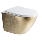 Best Design Royal Gold WC sans bride avec abattant softclose Doré-Blanc SW417032