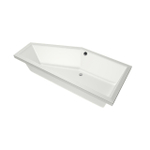 Xenz Society Hoekbad - 170x75x48 - afvoer Midden - Links - Compact - acryl - wit mat SW102920