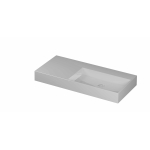 INK United wastafel - 100x45x11cm porselein rechts zonder kraangat incl. porseleinen click plug en verborgen overloop systeem - glans wit SW956095