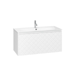 Crosswater Vergo ensemble de meubles de salle de bain - 99.8x47.6x45.5cm - 1 vasque en marbre minéral blanc - 1 trou de robinetterie - 1 tiroir - blanc mat SW910719