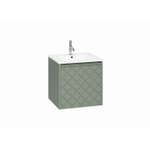 Crosswater Vergo ensemble de meubles de salle de bain - 49.8x47.6x45.5cm - 1 lavabo en céramique - 1 trou pour le robinet - 1 tiroir - vert sauge SW894643