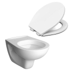 Nemo Intro Star WC suspendu raccourci avec abattant en porcelaine blanche SW788004