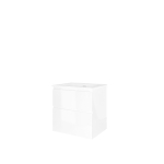 Proline elegant ensemble de meubles de salle de bain 60x46x54cm meuble symétrique blanc brillant avec 1 trou pour robinetterie porcelaine blanc brillant SW349378