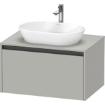 Duravit ketho 2 meuble sous lavabo avec plaque console avec 1 tiroir 80x55x45.9cm avec poignée anthracite béton gris mat SW772732