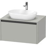 Duravit Ketho.2 Wastafelonderbouwkast - inclusief consoleplaat - met 1 lade - 80x55x45.9cm - met handgreep antraciet - betongrijs mat SW772732