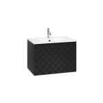 Crosswater Vergo ensemble de meubles de salle de bain - 69.8x47.6x45.5cm - 1 lavabo verre - blanc 1 tiroir - noir mat SW911002