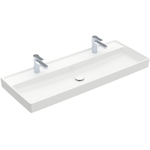 Villeroy & Boch Collaro lavabo meuble - 120x47cm - sans trop-plein 2 trous de robinet en stone white SW358331
