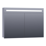 BRAUER Promise Armoire de toilette 100x70x15cm éclairage intégré rectangulaire 2 portes pivotantes MDF Gris Mat SW371596