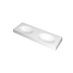 INK Smooth lavabo - 140x45x9cm - 2 bacs à lavabo - 0 trous de robinet - polystone blanc brillant SW798266