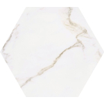SAMPLE Terravito Tovaro wand- en vloertegel - 15x17cm - 9mm - Zeshoek - Marmerlook - Wit mat SW735647