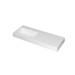 INK Momento lavabo - 120x45x9cm - 1 bassin à gauche - 1 trou de robinet - polystone blanc mat SW798346