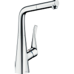 Hansgrohe Metris M71 1-greeps keukenmengkraan - 320 eco - uittrekbare uitloop - 1jet - hoogglans chroom SW528981