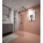Adema Dawn Douche à l'italienne - 80x200cm - profilé mural - barre de stabilisation - verre clair - noir mat SW1443558