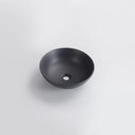 QeramiQ Dely Vasque à poser - 40x40x13.5cm - ronde - céramique - noir mat SW1102405