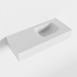 MONDIAZ LEX Lavabo à poser - 70x30x12cm - 0 trous de robinet - lavabo à droite - Solid Surface Talc mat SW476332