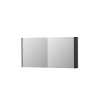 INK SPK1 Spiegelkast - 120x14x60cm - 2 deuren - dubbelzijdige Spiegel - schakelaar en stopcontact - MDF lak antraciet mat SW493780