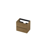 Ink fineer meuble sous lavabo 60x52x40cm 2 tiroirs sans poignée cadre tournant en bois naturel SW439211