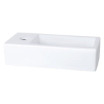 Differnz Ravo lave-mains - 38.5x18.5x9.5cm - céramique - trou robinet gauche - blanc brillant SW638562
