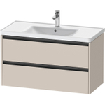 Duravit Ketho.2 Wastafelonderbouwkast - met 2 laden - 98.4x45.5x54.9cm - met grepen antraciet - taupe mat SW772073