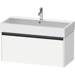 Duravit Ketho.2 Wastafelonderbouwkast - met 1 lade - 98.4x46x44cm - met greep antraciet - wit mat SW772068