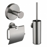 Adema Rise Toiletset - toiletrolhouder - handdoekhaak - toiletborstelset - passend bij Grohe brushed hard graphite SW1473121