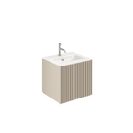 Crosswater Limit Badkamermeubelset - 50x45x45cm - 1 lade - glazen wastafel - warm stone (beige) SW1126133