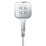 GROHE Rainshower SmartActive 130 Cube Ensemble de douchette - 3 types de jets - carré - avec support - flexible lisse - 150 cm - chrome SW471470