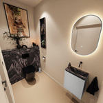 MONDIAZ TURE-DLUX Meuble toilette - 40cm - Plata - EDEN - vasque Lava - position droite - sans trou de robinet SW1103943