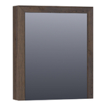 BRAUER Rise armoire de toilette - 60x70x15cm - sans éclairage - avec 1 porte miroir double face à ouverture à gauche lattes chêne noir SW223477