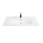 Sanicare q6 lavabo 100x45cm 1 trou pour robinet avec trop-plein rectangle céramique blanc SW536879