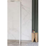 FortiFura Galeria Paroi latérale - 30x200cm - verre satiné - 8mm - avec profilé d'angle - Blanc mat SW925311