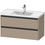 Duravit Ketho.2 Wastafelonderbouwkast - met 2 laden - 98.4x45.5x54.9cm - met grepen antraciet - linnen mat SW773070
