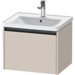 Duravit Ketho.2 Wastafelonderbouwkast - met 1 lade - 58.4x45.5x44cm - met greep antraciet - taupe mat SW772828
