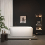 ZEZA Grand half vrijstaand hoekbad - rechts - 180x80x58cm - met afvoer - acryl - glans wit SW1030593