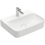 Villeroy & Boch finion wastafel - 1 kraangat - 60x47cm CeramicPlus - zonder overloop - White Alpine (glans wit) SW106468