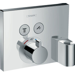 Hansgrohe ShowerSelect Afbouwdeel voor inbouwkraan - thermostatisch - omstel - 2 douchefuncties - Porter wandhouder - Fixfit muuraansluitbocht - chroom 0451554