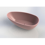 Baignoire îlot Arcqua Lima 170x86x54cm en marbre polybéton mat rose SW443809
