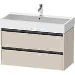 Duravit Ketho.2 Wastafelonderbouwkast - met 2 laden - 98.4x46x54.9cm - met grepen antraciet - taupe supermat SW772521