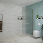 Fortifura Galeria inloopdouche - 100x200cm - ribbelglas - wandarm - PVD - geborsteld RVS SW877035