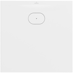Villeroy & Boch Ecora douchebak - 80x80x3.5cm - afvoer korte zijde - stone white (wit) SW1559020