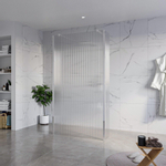 Fortifura Galeria Douche à l'italienne - 110x200cm - verre clair nervuré - anticalcaire - verre de sécurité 8mm - 2 parois latérales 40cm - avec bras muraux et profilés d'angle - Chrome SW993189