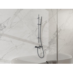 FortiFura Calvi Mitigeur baignoire - avec barre curseur - douchette stick - flexible en métal - Gunmetal SW997400