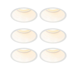QAZQA Dept spot encastrable - set de 6 - 8,8x8,8x9,2cm - dimmable - IP44 - blanc mat SW1209705