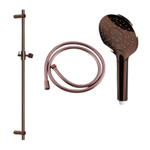 Fortifura Calvi Ensemble de douche avec barre curseur - douchette ronde - flexible lisse - Laiton brossé (doré) SW1159285