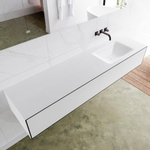 Mondiaz Lagom Meuble avec 2 tiroirs 180x30x45cm vasque Cloud droite sans trous de robinet Solid Surface Urban SW409292